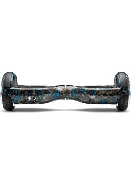 Elektrikli Kaykay Hoverboard Bluetooth Hoparlörlü 6.5 Inch Akıllı Dengeli - Siyah Kurukafa Grafiti Desenli