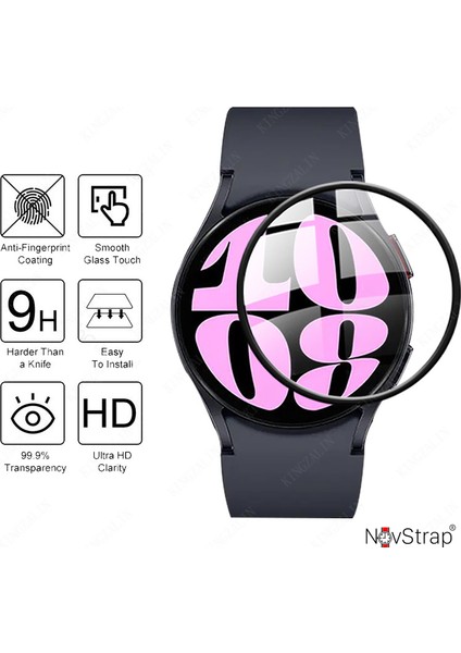 Samsung Galaxy Watch 6 Seri 40MM ile Uyumlu Ekran Koruyucu Nano Esnek Cam Tam Kaplayan Ppm