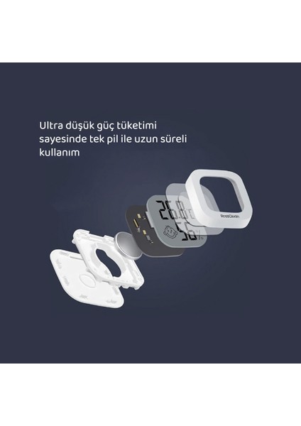 Smile Dijital Termometre LCD Ekranlı Yüksek Hassasiyetli Sıcaklık ve Nem Ölçer