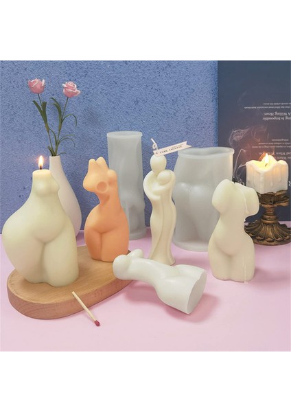 Vücut Mumları Silikon Kalıplar 3d Anne Aşk Vücut Şekli Soyut Dıy Vücut Sanatı Mum Şekli 3d Yapımı Mum (Yurt Dışından) fırsatları