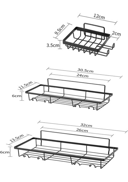 Duş Rafı Düzenleyici (2 Paket) 2 Sabunluk, Banyo Sepeti Rafları, Sondaj Yok Duvara Monte Duş Depolama (Yurt Dışından) indirimleri