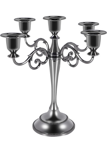 Siyah Metal Şamdan 5 Kollu Şamdan Gotik Mumluklar Ev Dekor Düğün Noel Kilise Partisi Için (Yurt Dışından) fiyatları