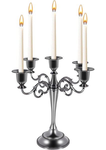 Siyah Metal Şamdan 5 Kollu Şamdan Gotik Mumluklar Ev Dekor Düğün Noel Kilise Partisi Için (Yurt Dışından) fırsatları