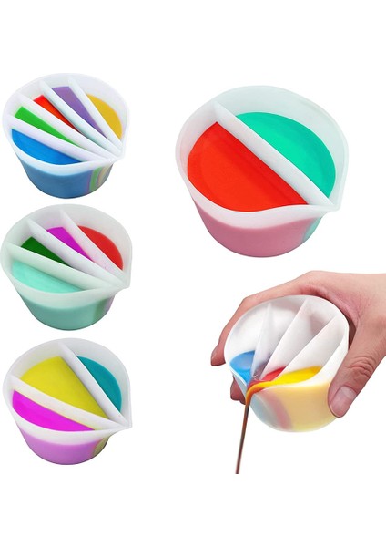 Yeniden Kullanılabilir 2/3/4/5 Kanal Bölünmüş Renk Karıştırma Bardak, Reçine Dökme Boyama Araçları Dıy Yapımı Çizim Aksesuarları (Yurt Dışından)