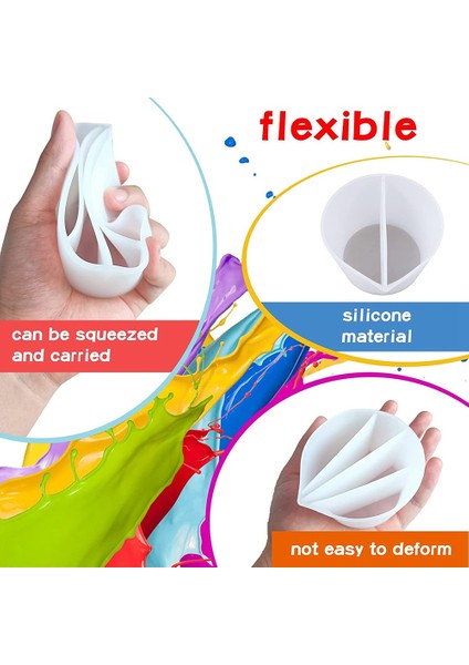 Yeniden Kullanılabilir 2/3/4/5 Kanal Bölünmüş Renk Karıştırma Bardak, Reçine Dökme Boyama Araçları Dıy Yapımı Çizim Aksesuarları (Yurt Dışından) fırsatları