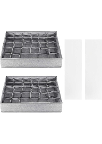 2 Paket Çorap Iç Çamaşırı Çekmece Organizatörü Katı Alt, 30 Hücreli Dolap Dolap Saklama Kutuları Giysi Bölücü (Yurt Dışından)