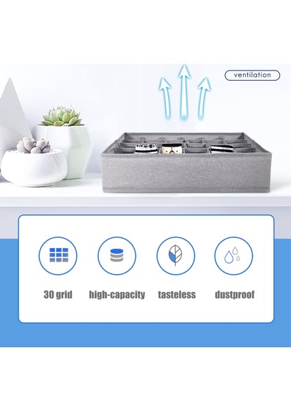 2 Paket Çorap Iç Çamaşırı Çekmece Organizatörü Katı Alt, 30 Hücreli Dolap Dolap Saklama Kutuları Giysi Bölücü (Yurt Dışından) fırsatları