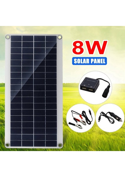 1x8w 12v Çift Usb/Dc Esnek Güneş Paneli Verimli Araç Akü Şarjı Kamp (Yurt Dışından) fiyatları