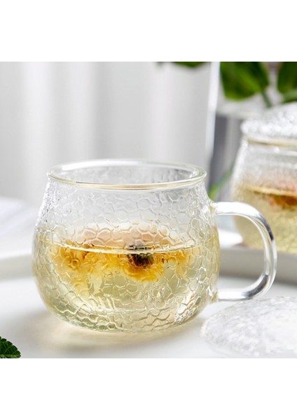 El Üflemeli Isıya Dayanıklı Cam Çay Bardağı Kapaklı Ve Demlik Borosilikat Cam Çay Bardağı Filtreli Yenilikçi Çay Şışesı-430ml (Yurt Dışından)