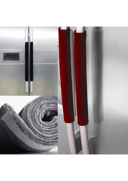 1 Çift Buzdolabı Kulp Kapağı Pratik Kapı Tokmağı Kapı Kolu Kapağı Çift Kapılı Buzdolabı Eldiveni, Siyah (Yurt Dışından) fiyatları