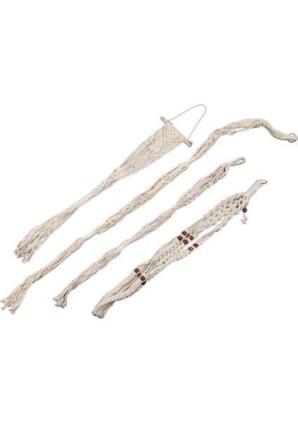 Makrome Bitki Askıları - 4'Lü Paket, Farklı - El Yapımı Iç Mekan Duvara Asılı Saksı Bitki Tutucu - Modern Dekor (Yurt Dışından)