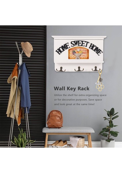 Duvar Anahtarlık Için Posta Tutucu Duvar Beyaz Dekoratif Giriş Düzenleyici Duvar Anahtar Tutucu Organizatör (Yurt Dışından) fiyatları