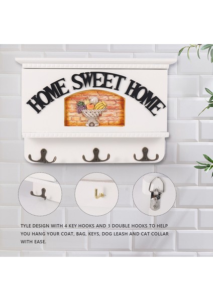 Duvar Anahtarlık Için Posta Tutucu Duvar Beyaz Dekoratif Giriş Düzenleyici Duvar Anahtar Tutucu Organizatör (Yurt Dışından) indirimleri