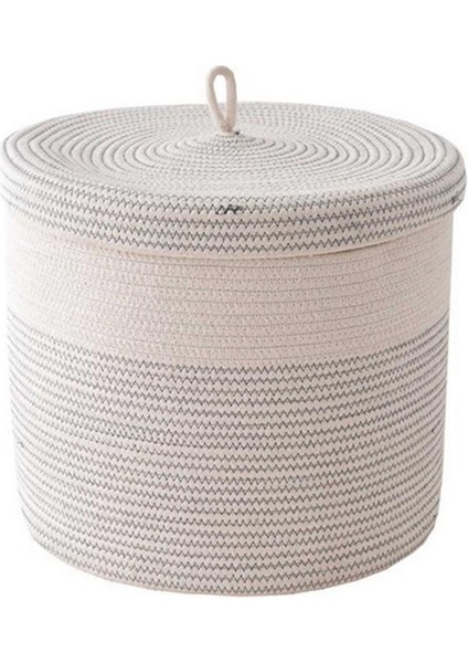 Pamuk Halat Dokuma Çamaşır Sepeti Kapaklı Çocuk Depolama Organizatör Kirli Giysiler Sepeti Çeşitli Eşyalar Depolama Varil (Yurt Dışından)