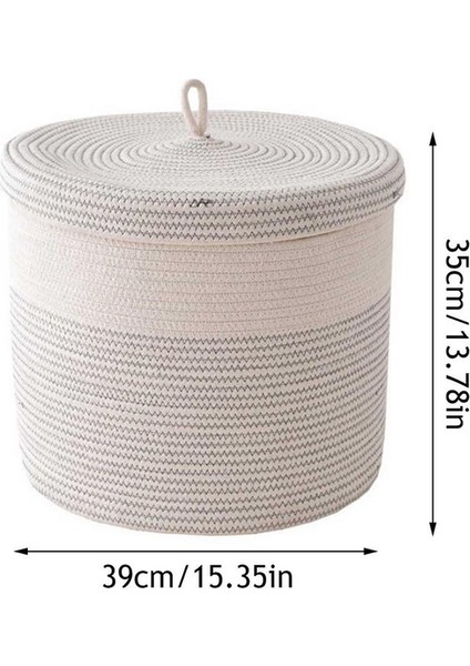 Pamuk Halat Dokuma Çamaşır Sepeti Kapaklı Çocuk Depolama Organizatör Kirli Giysiler Sepeti Çeşitli Eşyalar Depolama Varil (Yurt Dışından) indirimleri