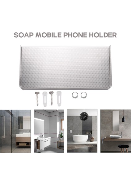 Paslanmaz Çelik Banyo Telefonu Havlu Tutucu Banyo Sabunu Tutucu Duvara Monte Sabunluk Raf Çok Fonksiyonlu Depolama Rafı (Yurt Dışından) fiyatları