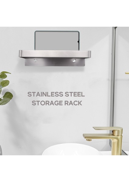 Paslanmaz Çelik Banyo Telefonu Havlu Tutucu Banyo Sabunu Tutucu Duvara Monte Sabunluk Raf Çok Fonksiyonlu Depolama Rafı (Yurt Dışından) fırsatları