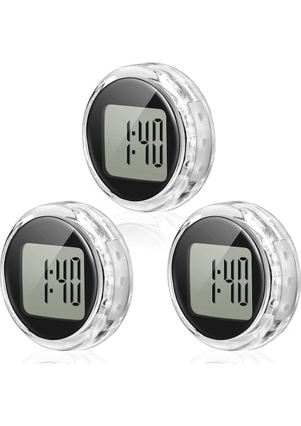 3 Parça Mini Motosiklet Saatleri Su Geçirmez Yapışkanlı Motosiklet Montajlı Saat Araç, Oto, Araba, Suv Için Dijital Saatler (Yurt Dışından)
