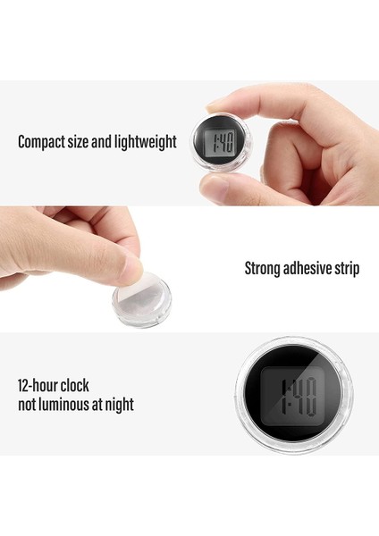 3 Parça Mini Motosiklet Saatleri Su Geçirmez Yapışkanlı Motosiklet Montajlı Saat Araç, Oto, Araba, Suv Için Dijital Saatler (Yurt Dışından) modelleri