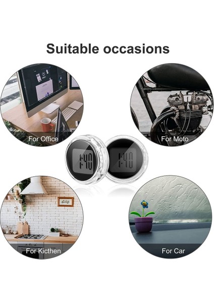 3 Parça Mini Motosiklet Saatleri Su Geçirmez Yapışkanlı Motosiklet Montajlı Saat Araç, Oto, Araba, Suv Için Dijital Saatler (Yurt Dışından) indirimleri