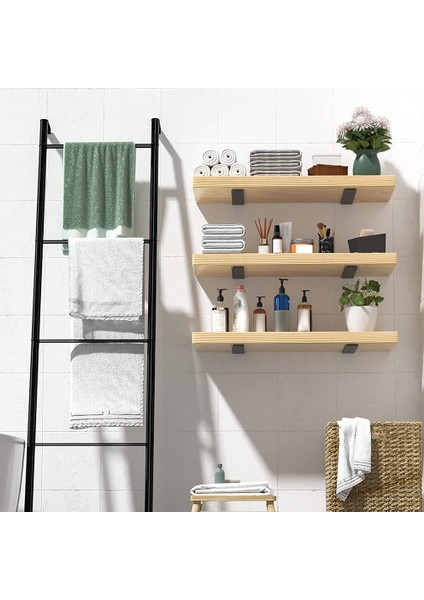 Görev Raf Destekleri, 2 Paket Yüzer Raf Destekleri, Modern Demir Kaplamalı Rustik Endüstriyel Raf Destekleri 10 Inç (Yurt Dışından)