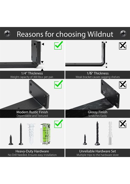 Görev Raf Destekleri, 2 Paket Yüzer Raf Destekleri, Modern Demir Kaplamalı Rustik Endüstriyel Raf Destekleri 10 Inç (Yurt Dışından) fırsatları