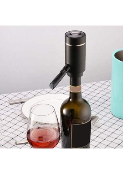 Usb Şarj Edilebilir Elektrikli Şarap Havalandırıcı-Şarap Dekantörü Pompalı Dağıtıcı Hediye Seti/Otomatik Şarap Havalandırıcı Pourer Bacalı Bar Araçları (Yurt Dışından)