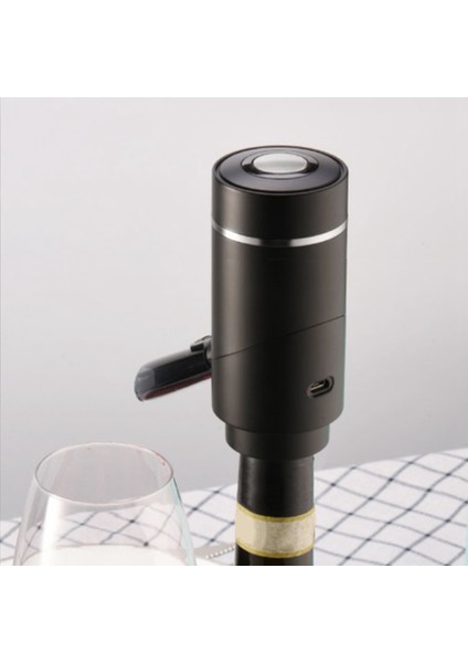 Usb Şarj Edilebilir Elektrikli Şarap Havalandırıcı-Şarap Dekantörü Pompalı Dağıtıcı Hediye Seti/Otomatik Şarap Havalandırıcı Pourer Bacalı Bar Araçları (Yurt Dışından)