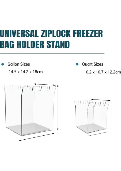 Yemek Hazırlama Için Evrensel Baggie Tutucular - Dolum Için Fermuar Kapatmalı Çanta Tutucu - Eller Serbest Gıda Saklama Torbası Standı (Yurt Dışından)