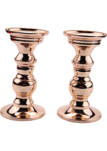 2'Li Şamdan Metal Sütun Mumluk Seti, Düğün Centerpieces Mumlar Için Şamdan Tutucular Altın Standı (Yurt Dışından) fiyatları