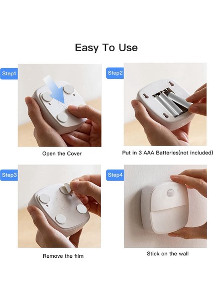 Iç Mekan Hareket Sensörü Işığı, Pille Çalışan Led Gece Lambası, Koridor Için Otomatik Merdiven Gece Lambası, Yönlendirme Işığı (Yurt Dışından)