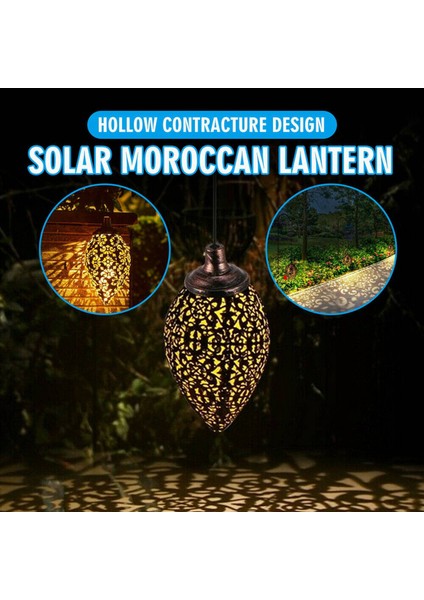 Güneş Enerjili Led Fas Asılı Fener Retro Fas Desen Projeksiyon Lambası Açık Bahçe Dekor Peri Işık Kiti (Yurt Dışından) fiyatları