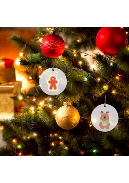 50 Adet 3 Inç Akrilik Boşluklar Delikli Şeffaf Daire Süsleme Şeffaf Yuvarlak Akrilik Noel Süs Boşlukları (Yurt Dışından)
