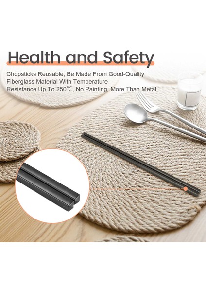 10 Çift Yemek Çubukları Yeniden Kullanılabilir Bulaşık Makinesinde Yıkanabilir, Fiberglas Yemek Çubukları, Yeni Başlayanlar Için 9,5 Inç Yemek Çubukları Olmayanlar (Yurt Dışından) indirimleri