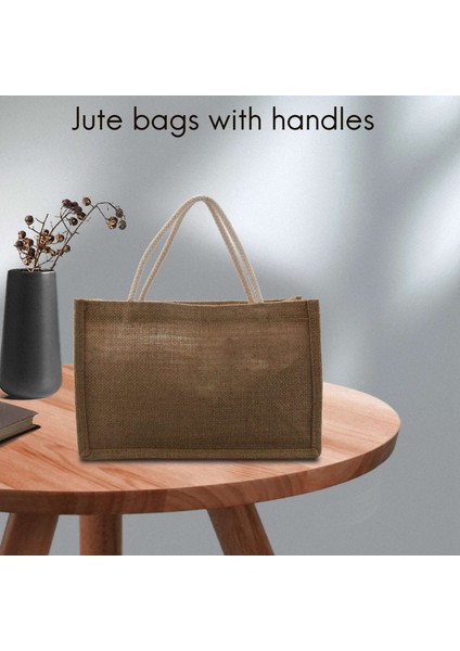 Çuval Bezi Tote Yeniden Kullanılabilir Bakkal Çanta Saplı Kadın Alışveriş Çantası Dıy Çevre Dostu Alışveriş Çantası, L (Yurt Dışından) modelleri