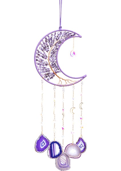 Doğal Taş Duvar Süsleri Şifa Kristal Taş Taş Dream Catcher Yatak Odası Bahçe Ev Dekorasyon (Yurt Dışından)