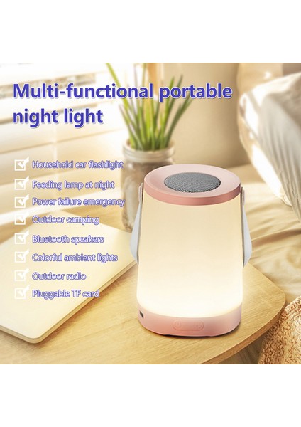 Çok Fonksiyonlu Renkli Gece Lambası Müzik Hoparlörü/Radyo Modu Dış Mekan Kamp Lambası Bluetooth Uyumlu Gri (Yurt Dışından) fiyatları