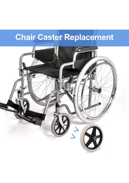 2 Adet 200mm (8 Inç) Kauçuk Küçük Iz Bırakmayan Tekerlekli Sandalye Tekerleği Aksesuarları Pp Kauçuk Sandalye Sarhoş Tekerlek Rulo (Yurt Dışından)