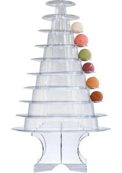 10 Katlı Macaron Kulesi Acıbadem Kurabiyesi Ekran Standı Bebek Duş Doğum Günü Partisi Kek Dekorasyon Malzemeleri Düğün Dekorasyon Şeffaf (Yurt Dışından)