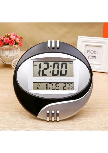 Sıcaklık Göstergesi Dijital Duvar Elektronik Saat Lcd Moderne Takvim Led Braketi Izle Sessiz Ev Ofis Dekorasyonu Kırmızı (Yurt Dışından)