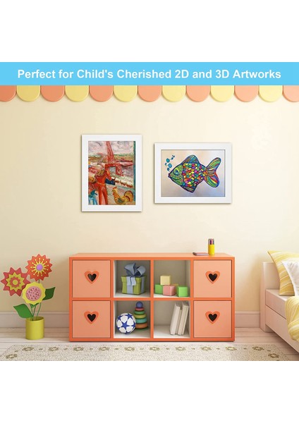 Çocuk Sanat Çerçeveleri, Önden Açılan Çocuk Sanat Eseri Çerçeveleri Değiştirilebilir, A4 Kağıt Için Sanat Eseri Sergileme Depolama Çerçevesi - 2pcs Beyaz (Yurt Dışından)