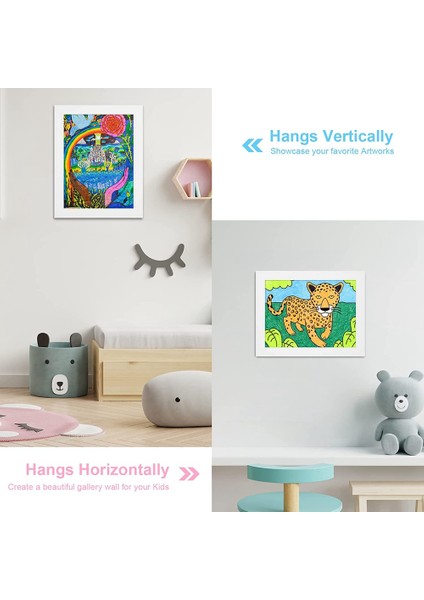 Çocuk Sanat Çerçeveleri, Önden Açılan Çocuk Sanat Eseri Çerçeveleri Değiştirilebilir, A4 Kağıt Için Sanat Eseri Sergileme Depolama Çerçevesi - 2pcs Beyaz (Yurt Dışından)