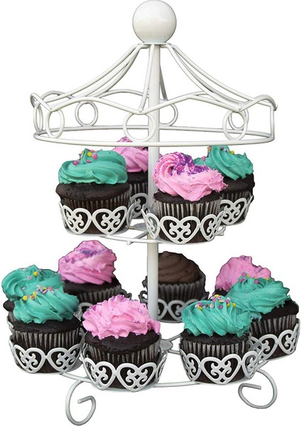 2 Katmanlı-12 Sayım Cupcake Standı Tutucu Ekran Düğün Pastası Bardak Ekran Standı (Yurt Dışından)