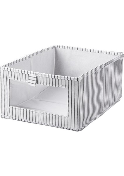 Pencereli Kumaş Saklama Kovaları, Katlanabilir Raf Dolap Düzenleyicileri, Çekmece Düzenleyicileri 2'Li Paket Beyaz (Yurt Dışından)