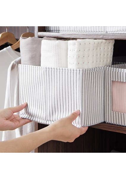 Pencereli Kumaş Saklama Kovaları, Katlanabilir Raf Dolap Düzenleyicileri, Çekmece Düzenleyicileri 2'Li Paket Beyaz (Yurt Dışından) fırsatları