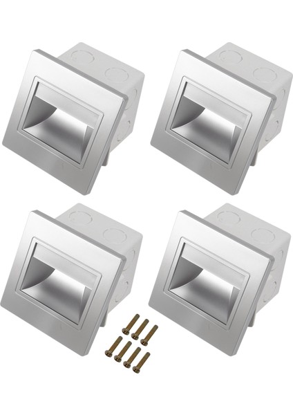 4 Adet Merdiven Lambası Led 3w Led Gömme Duvar Lambası Ayak Lambası Adım Kapalı Arka Plan Aydınlatması Gece Lambası Merdiven Koridor 86 Kutu Ile (Yurt Dışından)