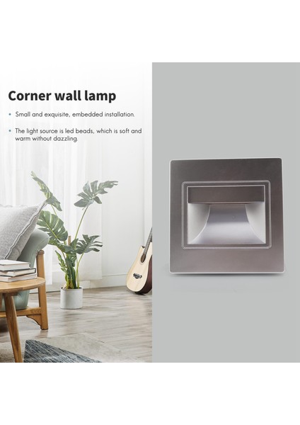4 Adet Merdiven Lambası Led 3w Led Gömme Duvar Lambası Ayak Lambası Adım Kapalı Arka Plan Aydınlatması Gece Lambası Merdiven Koridor 86 Kutu Ile (Yurt Dışından)