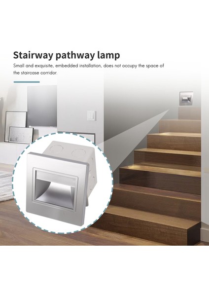 4 Adet Merdiven Lambası Led 3w Led Gömme Duvar Lambası Ayak Lambası Adım Kapalı Arka Plan Aydınlatması Gece Lambası Merdiven Koridor 86 Kutu Ile (Yurt Dışından)