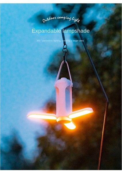 Açık Kamp Fener Çok Fonksiyonlu Lamba Led 10000 Mah Aydınlatma Taşınabilir Usb Şarj Edilebilir Asılı Çadır Kamp Lambası-C (Yurt Dışından)