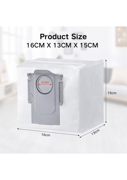 Q5+ S7 Maxv Ultra Robot Süpürge Için Toz Torbası, 3l Kapasiteli Akü Torbası Uyumlu(4pcs) (Yurt Dışından)